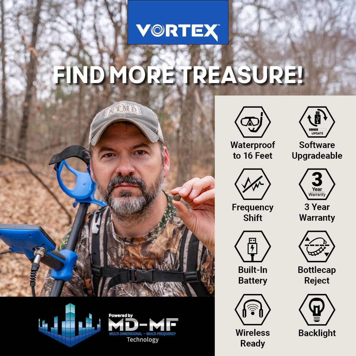 Karabük Garrett Vortex VX7 Dedektör - Vortex VX7, sahil, park ve tarla arasında geçiş yapan kullanıcı için dengeli güç noktasıdır.